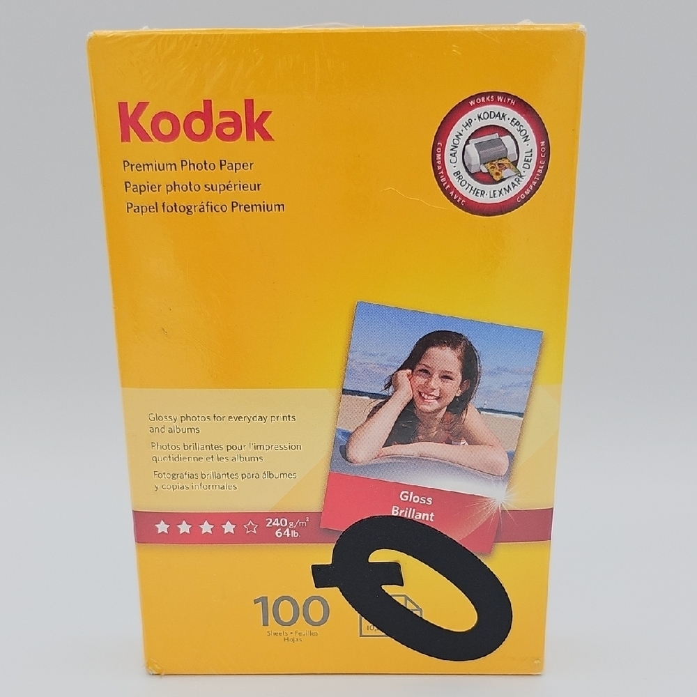 Kodak Premium Photo Gloss Paper 100 Sheets 4"x6"